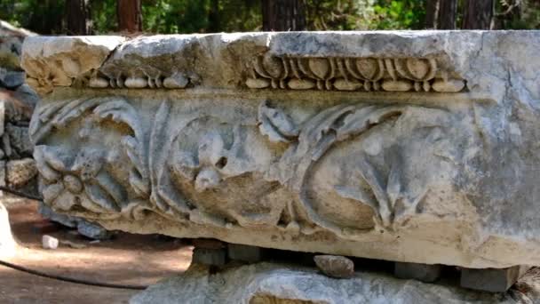 Antik Romok Mediterrén Óvárosi Phaselis Törökország Phaselis Vagy Faselis Görög — Stock videók