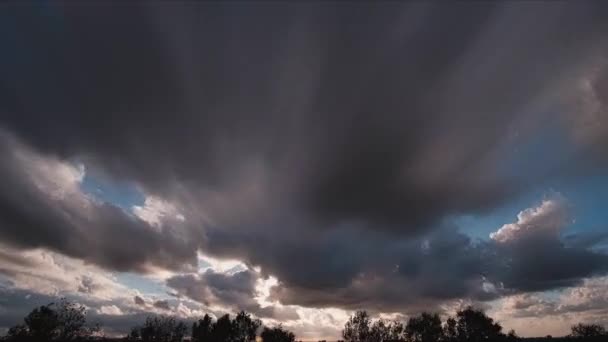 Belle Nature Temps Lapse Nuages Orage Heure Coucher Soleil Temps Vidéo De Stock Libre De Droits