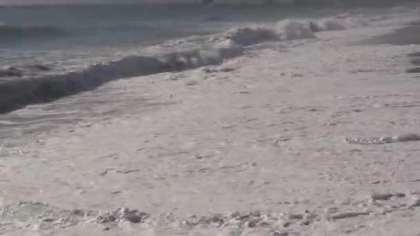 Mocné Vlny Zuří Středozemním Moři Konyaalti Antalya Turkiye Bouřlivé Vlny — Stock video
