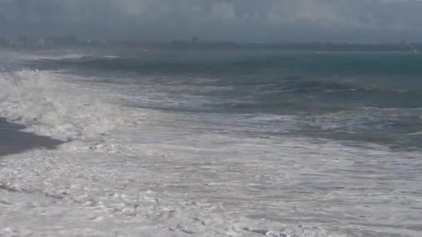 Gelombang Kuat Kemarahan Laut Mediterania Konyaalti Antalya Turkiye Gelombang Badai — Stok Video