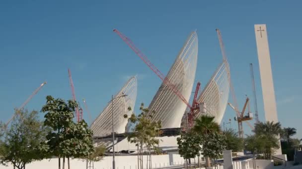 Zayed National Museum Construction Saadiyat Island Cultural District Abu Dhabi Vidéo De Stock Libre De Droits