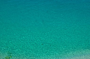 Mavi turkuaz deniz suyu arka planı. Hava görünümü