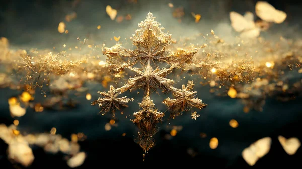 Schöner Hintergrund Von Glitzernden Schneeflocken Weihnachten — Stockfoto