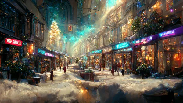 Futurystyczne Niewyraźne Zimowe Tło Wakacje Śnieg — Zdjęcie stockowe