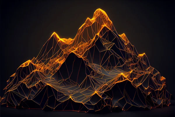 Abstract mountains low poly style,digital illustration
