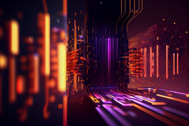 Abstract futuristic background with glowing light effect, digital illustration