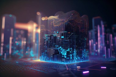 Abstract futuristic background with glowing light effect, digital illustration