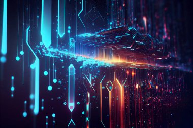 Abstract futuristic background with glowing light effect, digital illustration