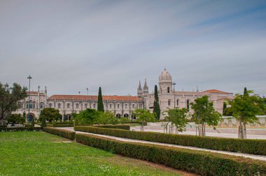 Mosteiro dos Jeronimos, Portekiz, Lizbon 'un Belem bölgesinde yer almaktadır. Manueline tarzı (Portekizce geç Gotik). UNESCO Dünya Mirası Alanı.