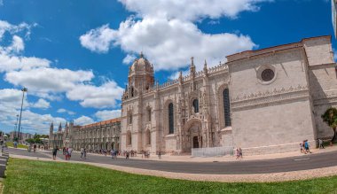 Mosteiro dos Jeronimos, Portekiz, Lizbon 'un Belem bölgesinde yer almaktadır. Manueline tarzı (Portekizce geç Gotik). UNESCO Dünya Mirası Alanı.