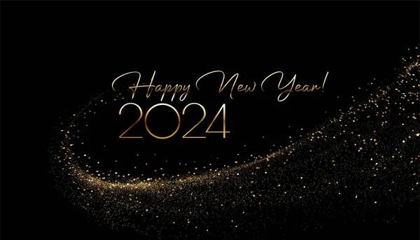 2024 Feliz Ano Novo Feliz Natal Abstrato Brilhante Ouro Glitter Vetor De Stock