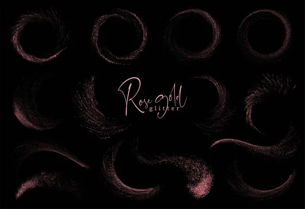 Ensemble Paillettes Abstraites Rose Brillant Élément Conception Pour Nouvel Joyeux Graphismes Vectoriels