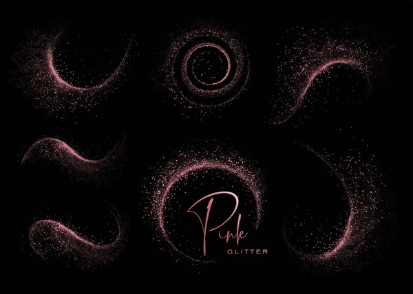 Ensemble Paillettes Abstraites Rose Brillant Élément Conception Pour Nouvel Joyeux Illustration De Stock