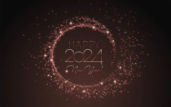Новый 2024 Год Абстрактный Цвет Элемент Оформления Рамки Розового Золота Лицензионные Стоковые Иллюстрации