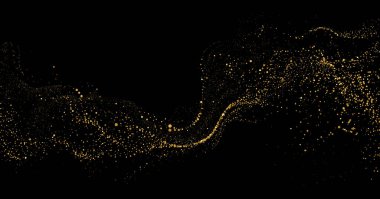 Vektör Soyut Parlak Altın Parıltı tasarım elementi. Altın ışıltılı toz damlası. Yeni yıl için, Mutlu Noeller, doğum günü ve düğün tebrik kartı ve davetiye tasarımı