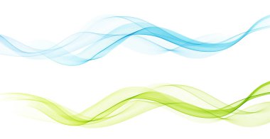 Abstract Background, Transparent Waved Lines. Soft Blue and Green Smoke Wave BG. Colorful Gradient Flowing Wavy Lines. Vector illustration.