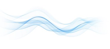 Soyut Arkaplan, Şeffaf Dalgalı Çizgiler. Yumuşak Mavi Duman Dalgası. Renkli Dalgalı Dalgalı Çizgiler. Vektör illüstrasyonu.