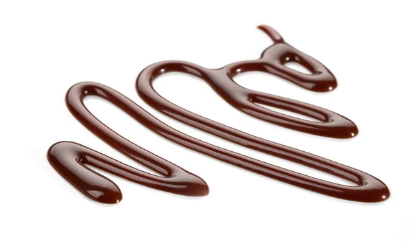 Molho Chocolate Derretido Isolado Fundo Branco — Fotografia de Stock