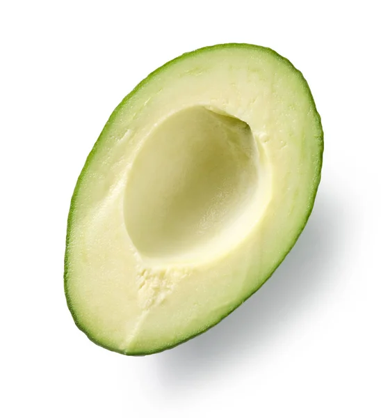 Half Fresh Raw Avocado Isolated White Background Top View — Stock Photo, Image
