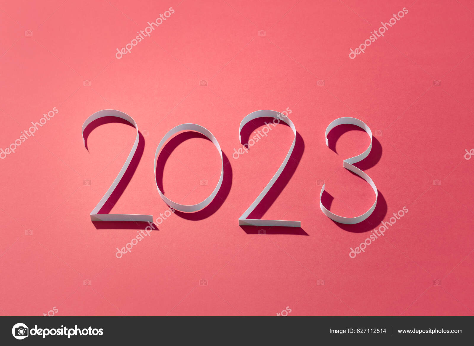 Paper Numbers Two Zero Two Three Red Background — Stock Photo © magone ...