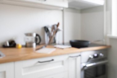 soyut odaklı olmayan modern mutfak arka planı