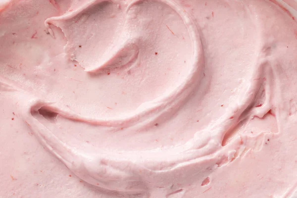 Pink Strawberry Homemade Ice Cream Texture — Stock Photo, Image