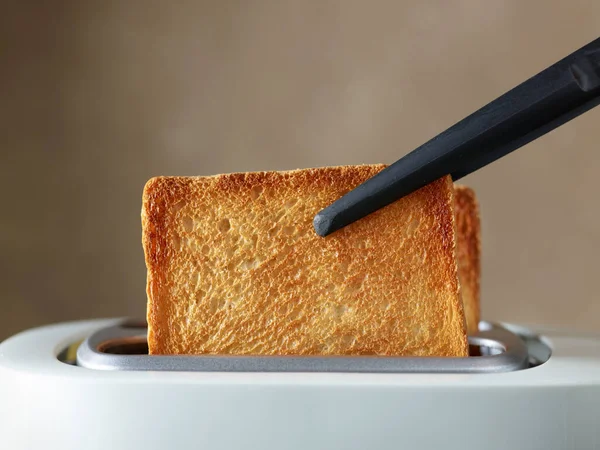 Freshly Toasted Bread Slices Toaster — Stock Photo, Image