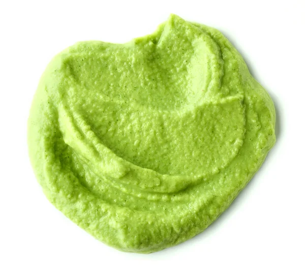Green Vegetable Puree Isolated White Background Top View — Zdjęcie stockowe