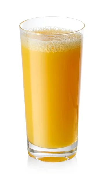 Glas Vers Sinaasappelsap Geïsoleerd Witte Achtergrond — Stockfoto