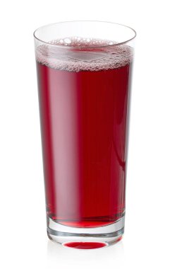 glass of red grape juice isolated on white background