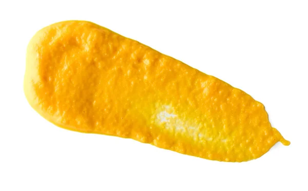 Желтое Овощное Пюре Белом Фоне Вид Сверху — стоковое фото