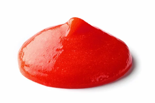 Kapka Rajčatového Kečupu Izolované Bílém Pozadí — Stock fotografie