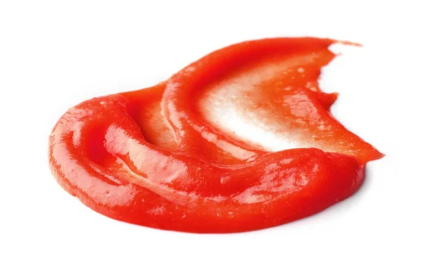 Rode Tomaat Ketchup Puree Saus Geïsoleerd Witte Achtergrond — Stockfoto