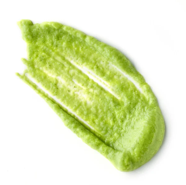 Yeşil Sebze Püresi Beyaz Arkaplanda Izole Edilmiş Üst Görünüm — Stok fotoğraf