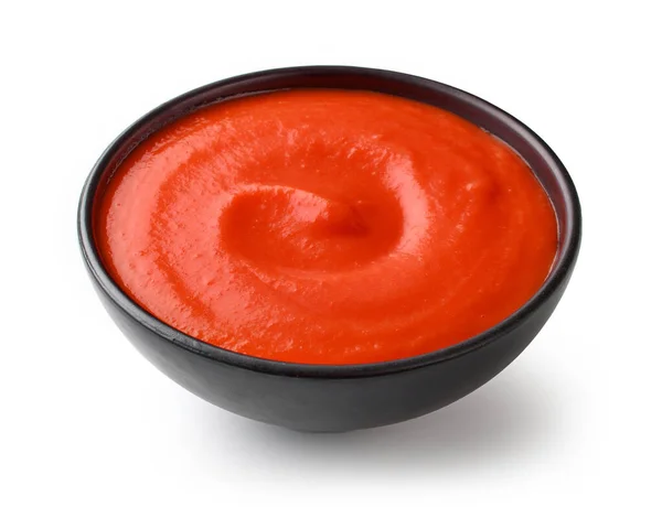 Tazón Salsa Tomate Rojo Ketchup Aislado Sobre Fondo Blanco — Foto de Stock