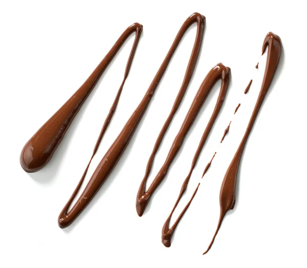 Smält Choklad Isolerad Vit Bakgrund — Stockfoto
