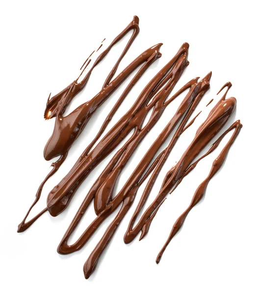 Растаянный Шоколад Белом Фоне Вид Сверху — стоковое фото