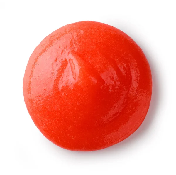 Pomidorowy Ketchup Puree Izolowany Białym Tle Widok Góry — Zdjęcie stockowe