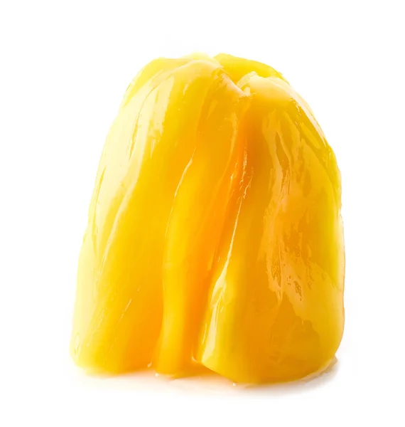 Ingeblikte Jackfruit Stuk Geïsoleerd Witte Achtergrond — Stockfoto