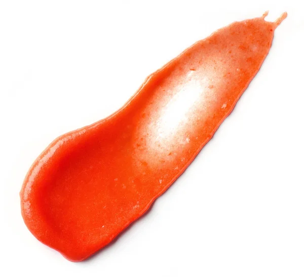 Rajčatový Kečup Pyré Izolované Bílém Pozadí Horní Pohled — Stock fotografie