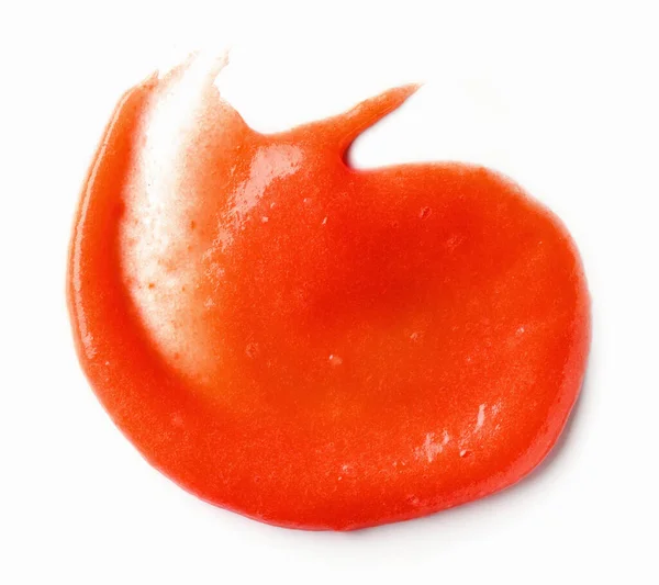 Tomaat Ketchup Puree Geïsoleerd Witte Achtergrond Bovenaanzicht — Stockfoto