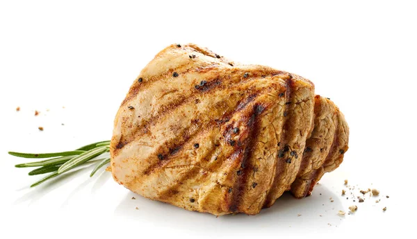 Freshly Grilled Pork Fillet Steak Isolated White Background — Stockfoto