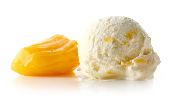Jackfruit Dondurma Kepçesi Beyaz Arka Planda Izole — Stok fotoğraf
