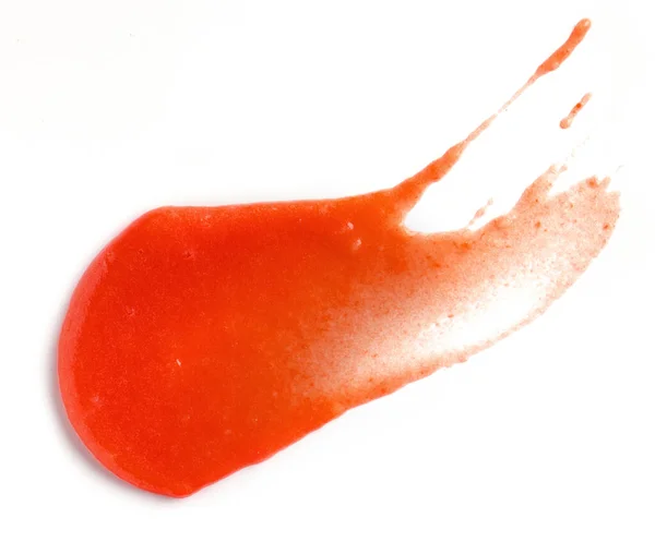 Tomat Ketchup Puré Isolerad Vit Bakgrund Ovanifrån — Stockfoto