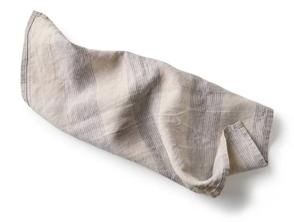 Zgnieciona Bawełniana Serwetka Izolowana Białym Tle Widok Góry — Zdjęcie stockowe
