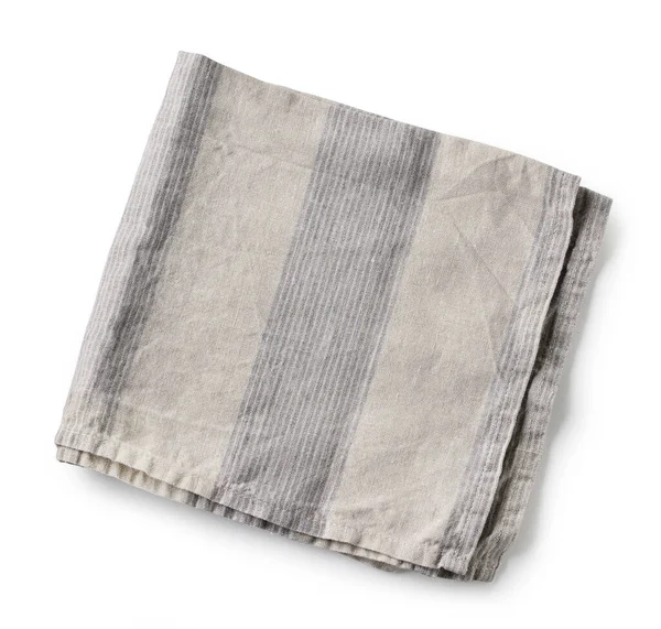 白い背景に 平面図上に分離されて折られた綿ナプキン — ストック写真
