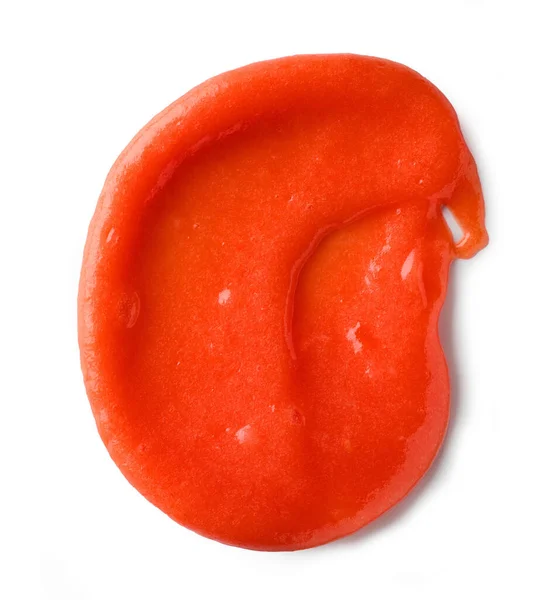 Rajčatový Kečup Pyré Izolované Bílém Pozadí Horní Pohled — Stock fotografie