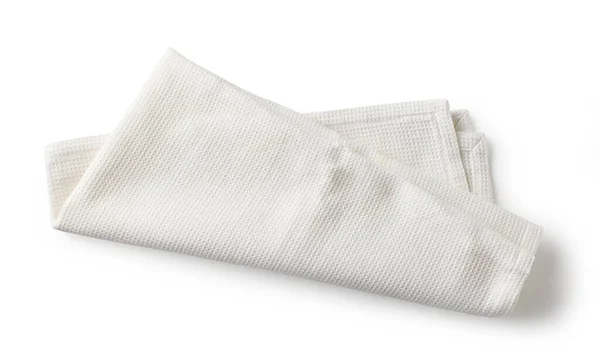 Folded Cotton Napkin Isolated White Background Top View — Stock Photo, Image