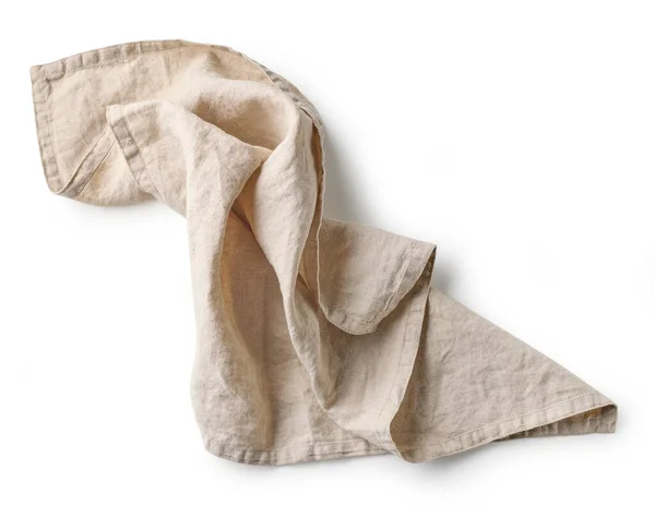 Zerknitterte Baumwollserviette Isoliert Auf Weißem Hintergrund Draufsicht — Stockfoto