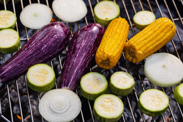 Fresh Raw Vegetables Grill Ready Cooking — Stock Photo, Image